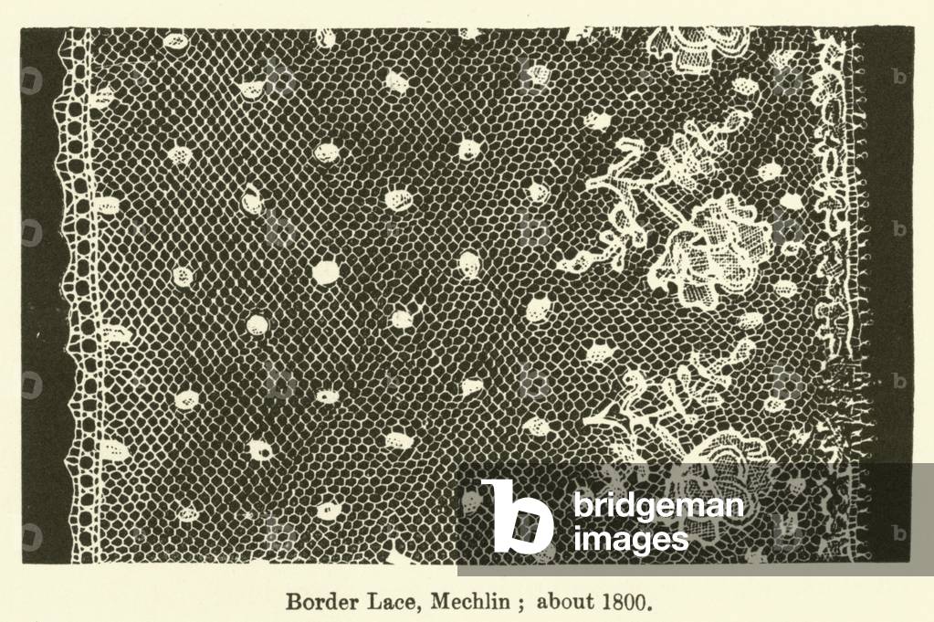 Border Lace, Mechlin, about 1800 (engraving)