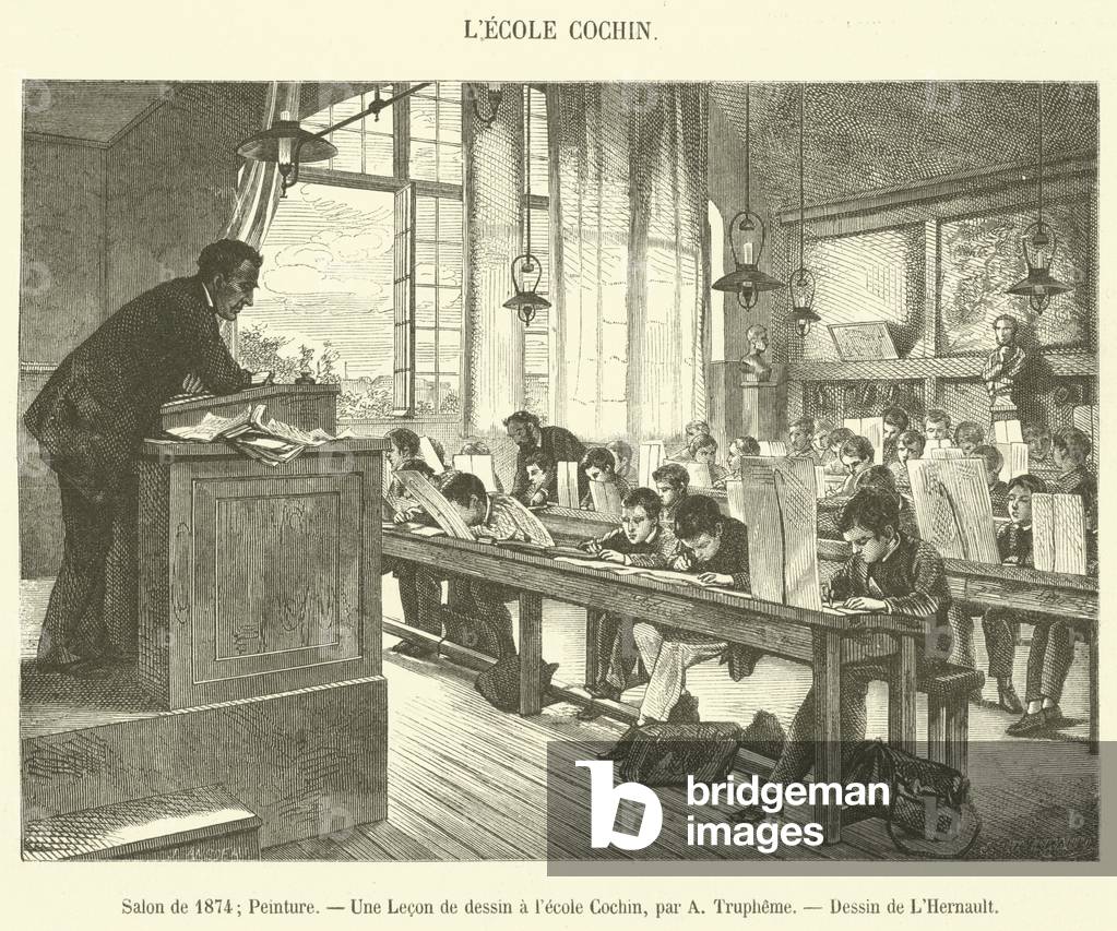 Salon de 1874, Peinture, Une Lecon de dessin a l'ecole Cochin (engraving)