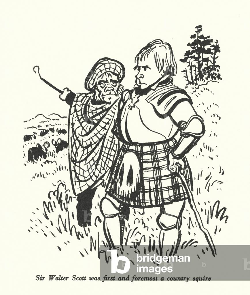 Sir Walter Scott was first and foremost a country squire (litho)
