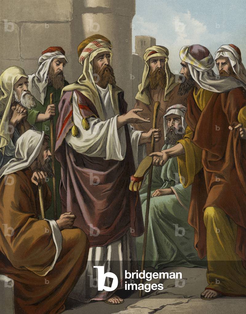 Boaz purchasing the inheritance of Elimelech (chromolitho)