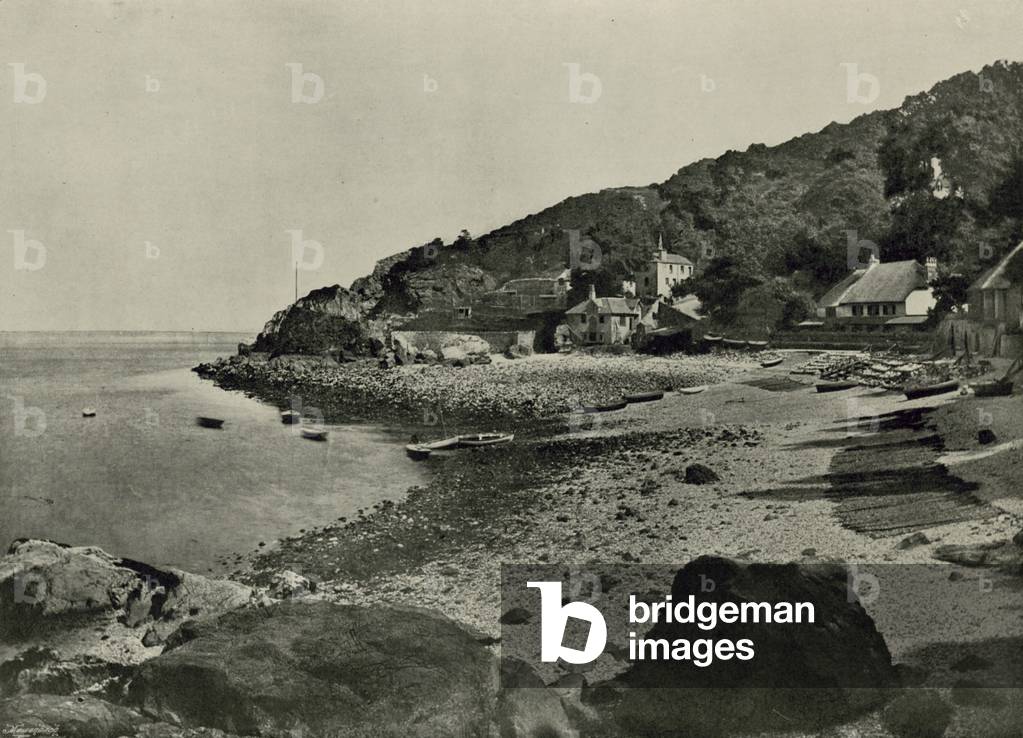 Torquay, the Beach, Babbicombe (b/w photo)