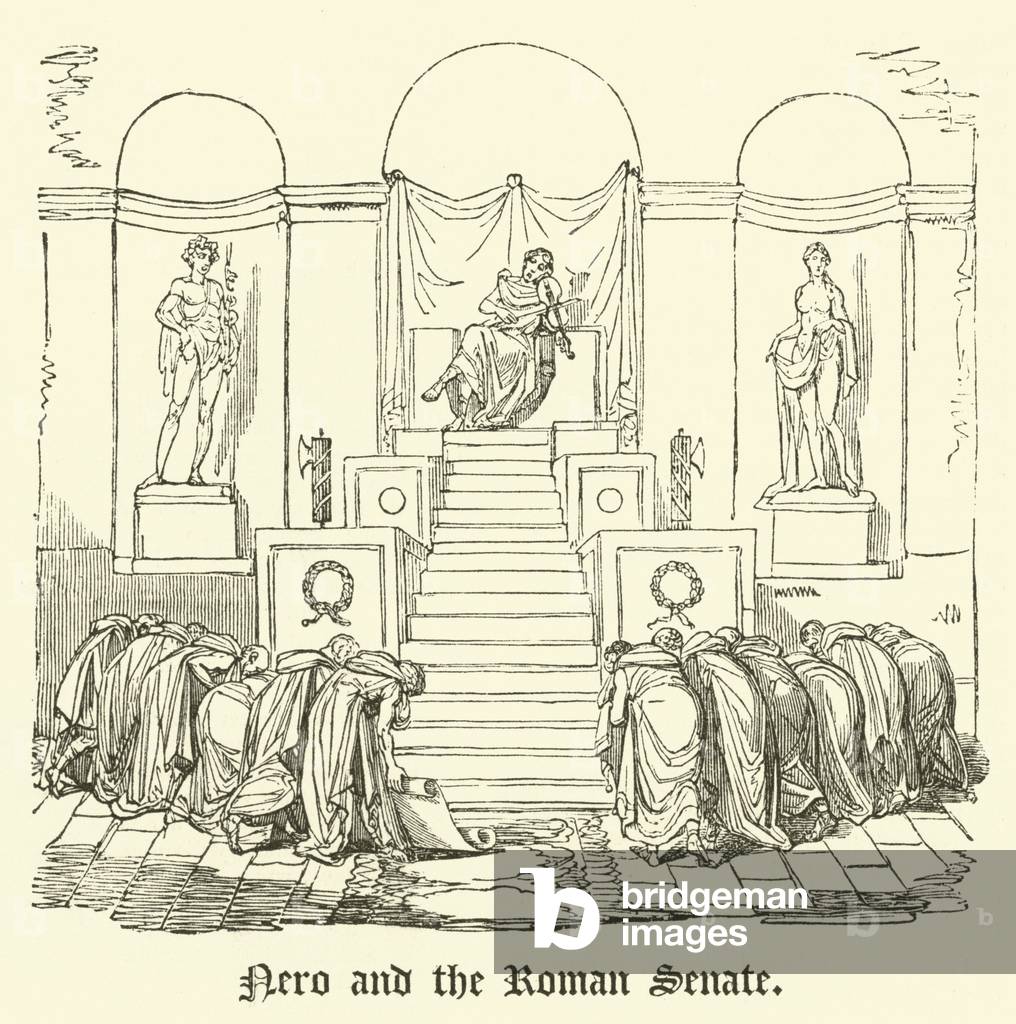Nero and the Roman Senate (engraving)