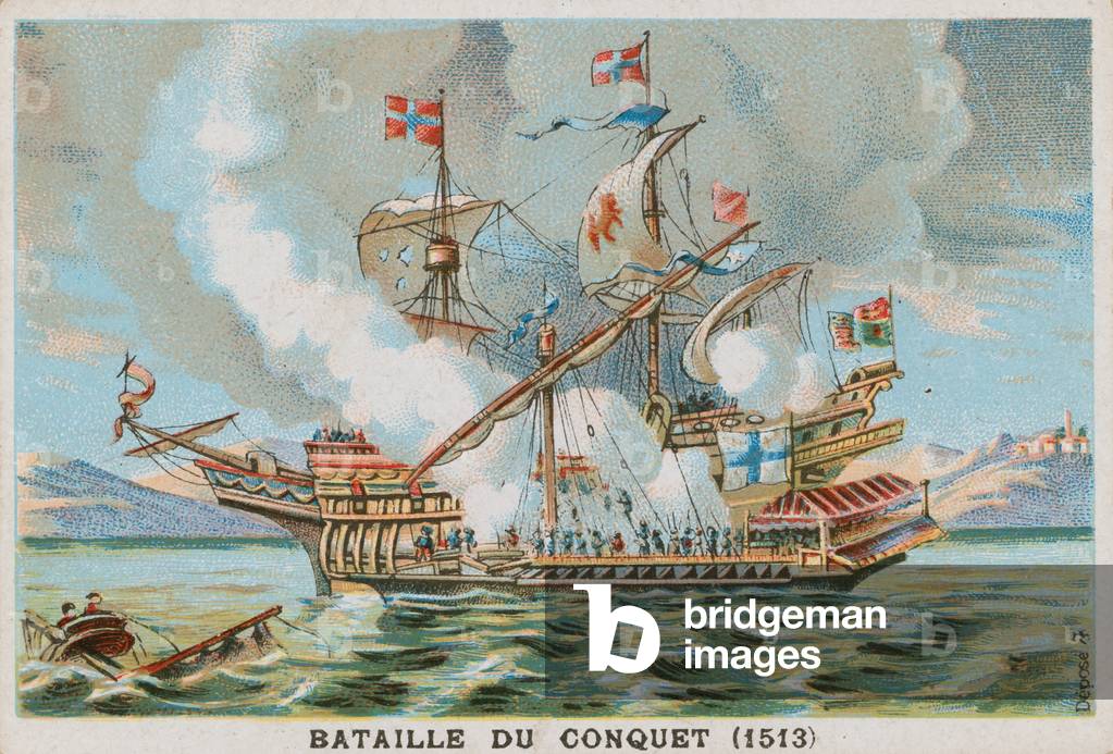 Bataille du Conquet, 1530 (chromolitho)