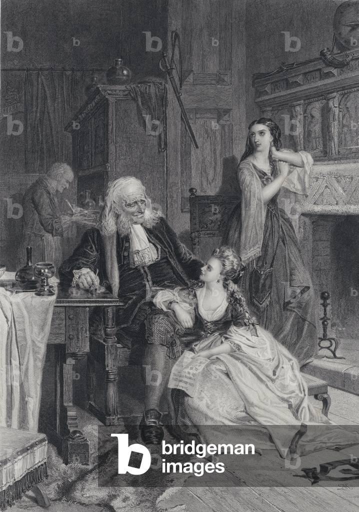 Illustration for The Pirate by Sir Walter Scott (engraving)