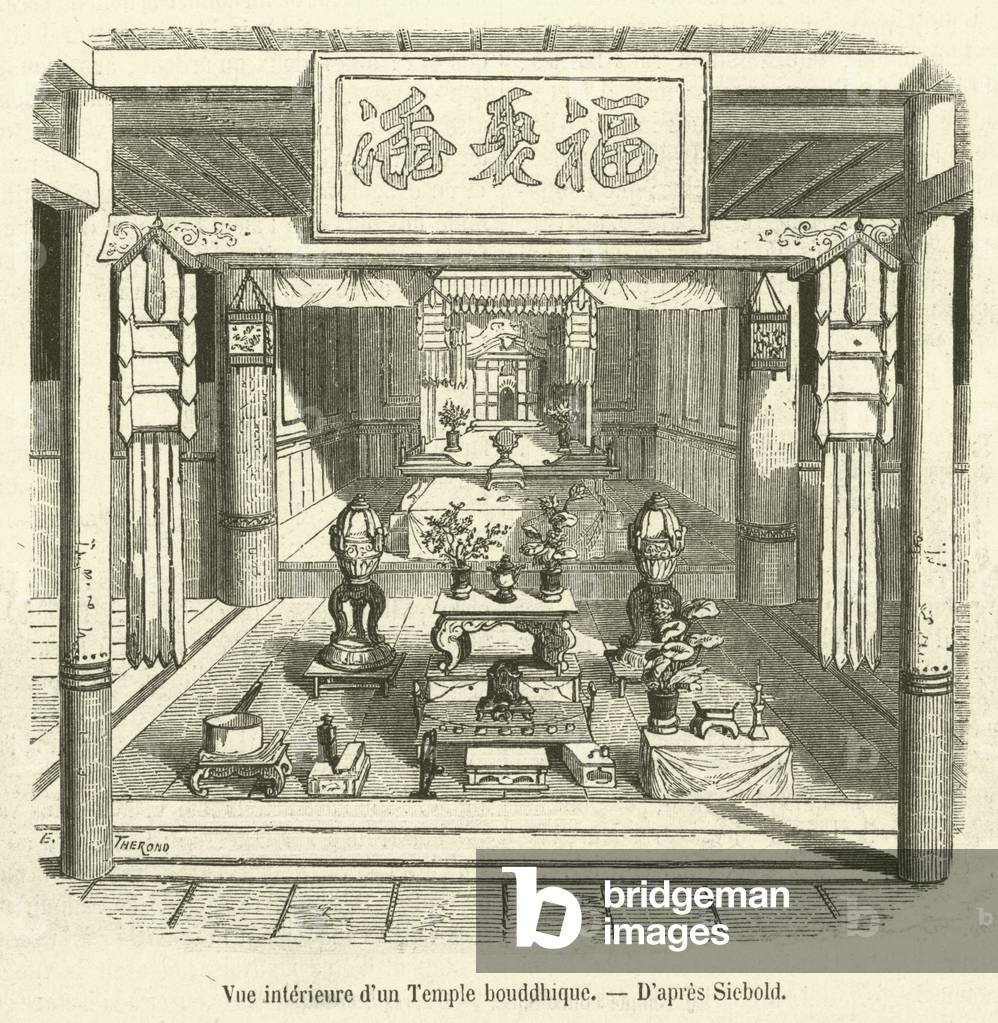 Vue interieure d'un Temple bouddhique (engraving)