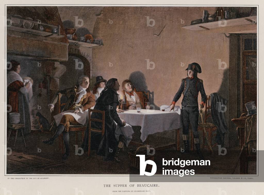 The supper of Beaucaire (colour litho)