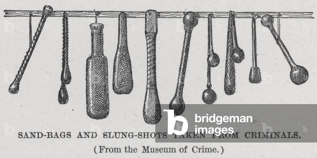Sand-Bags and Slung-Shots taken from Criminals (litho)