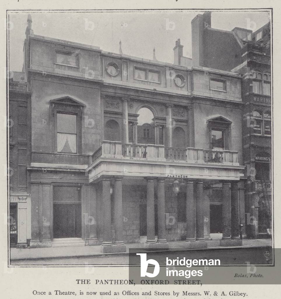The Pantheon, Oxford Street, London, used as offices and stores by Messrs W&A Gilbey (b/w photo)