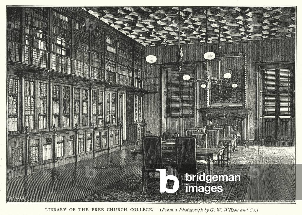 Library of the Free Church College (engraving)