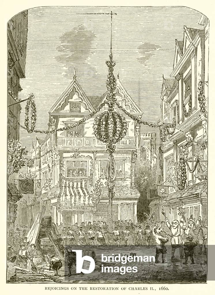 Rejoicings on the Restoration of Charles II, 1660 (engraving)