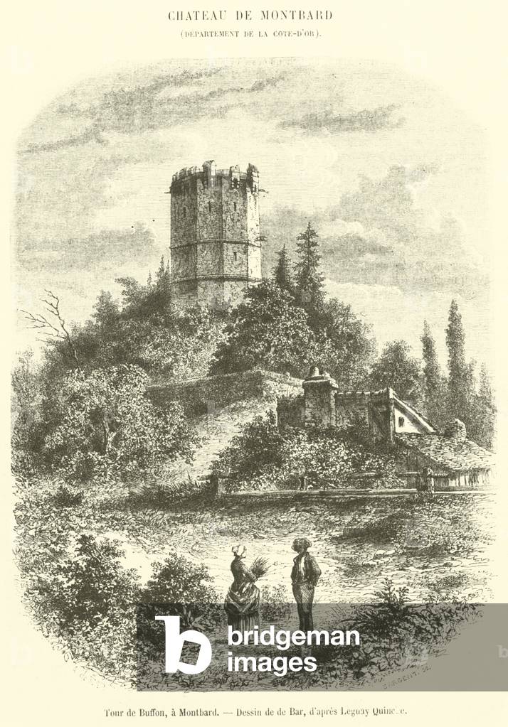 Tour de Buffon, a Montbard (engraving)