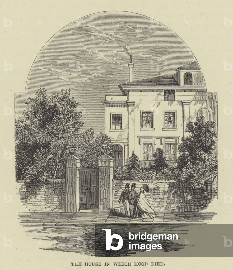 The house in which Hood died (engraving)