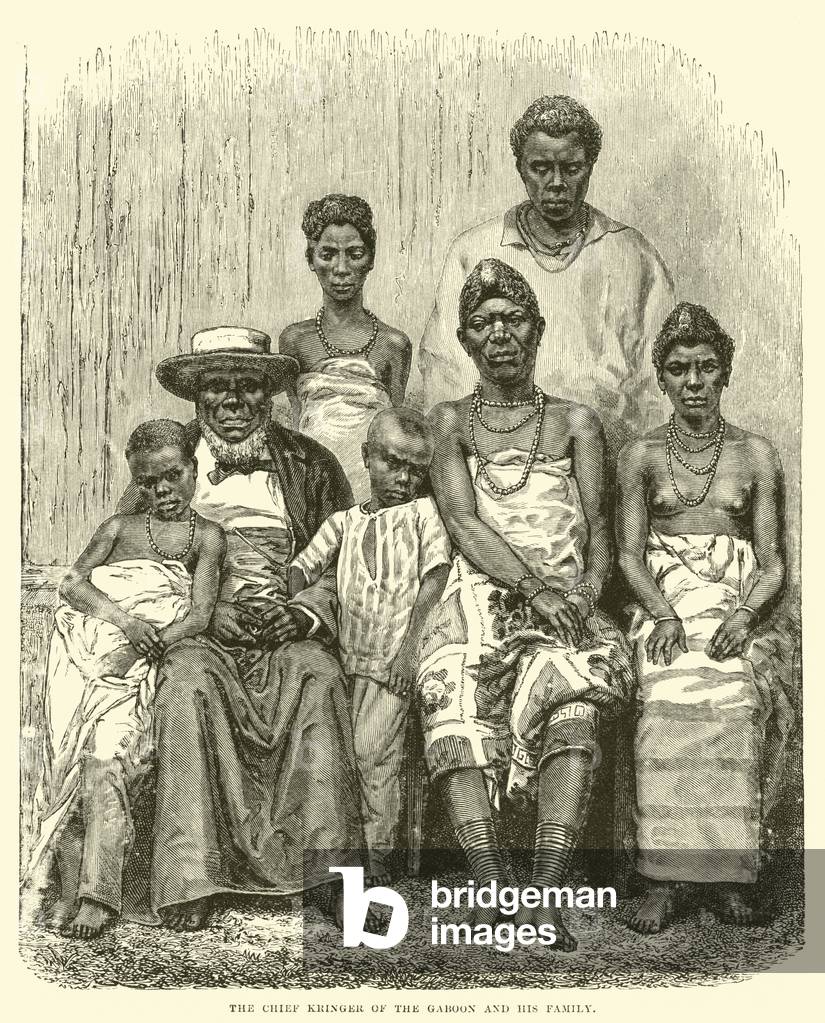 The Chief Kringer of the Gaboon and his family (engraving)