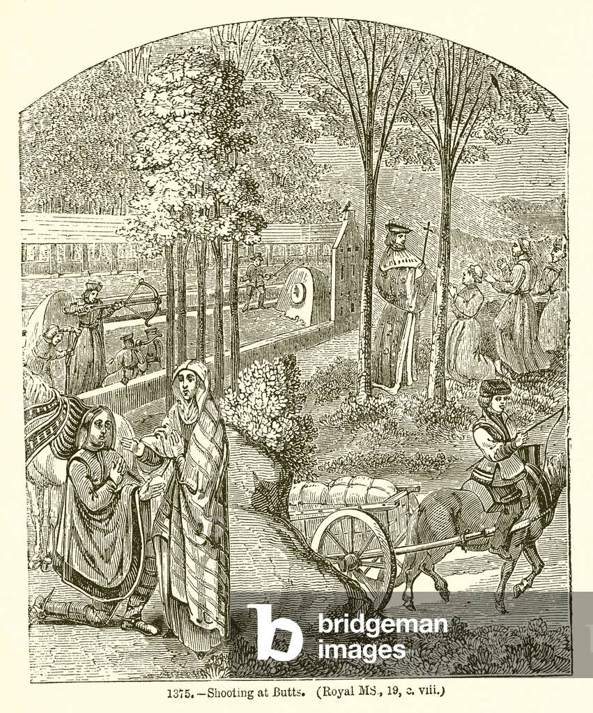 Shooting at Butts. (Royal MS, 19, o. Viii) (engraving)