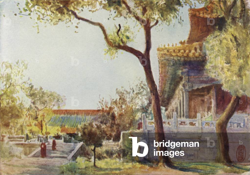 The Yellow Temple, near Peking (colour litho)