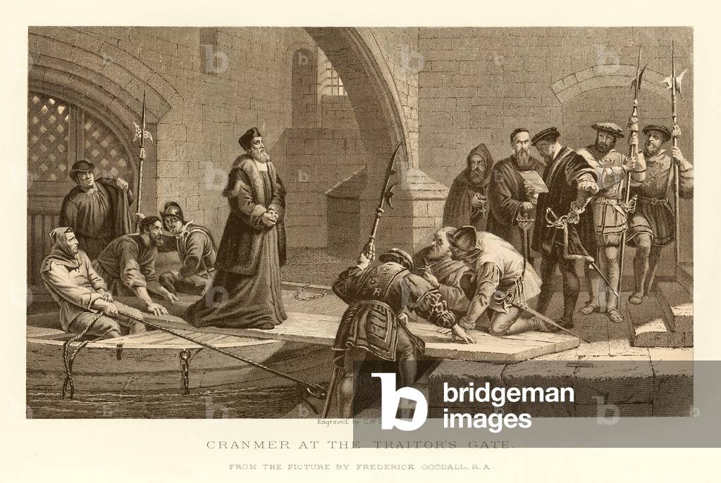 Cranmer at the Traitor's Gate (engraving)