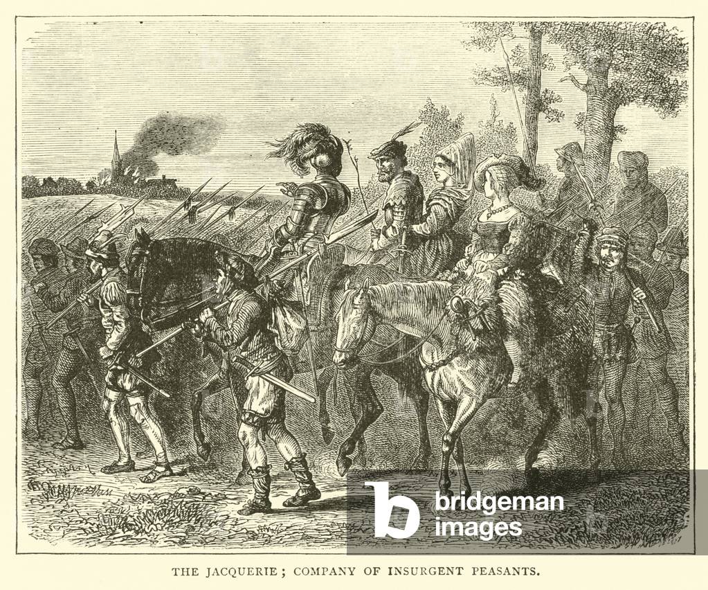 The Jacquerie; company of insurgent peasants (engraving)
