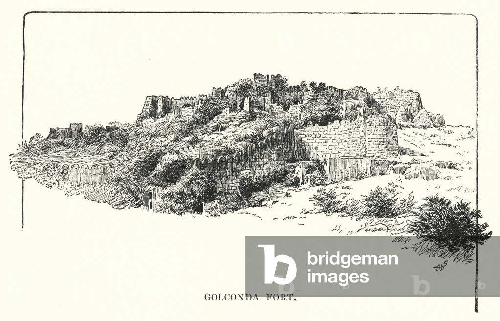 India: Golconda Fort (engraving)