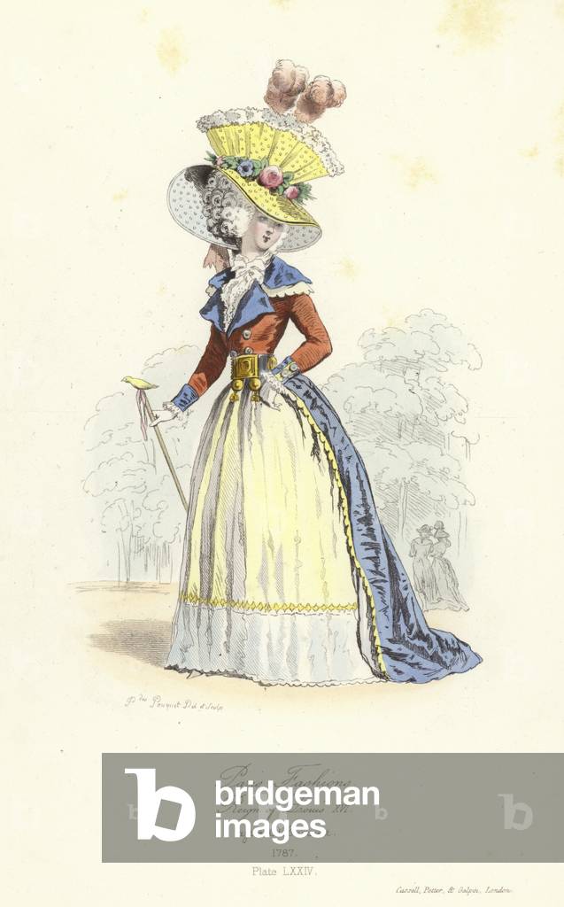 Paris fashions, reign of Louis XVI (coloured engraving)