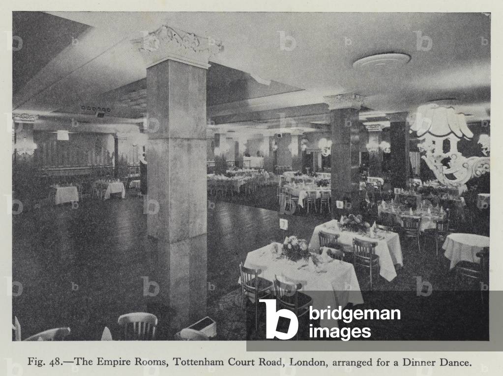 The Empire Rooms, Tottenham Court Road, London, arranged for a Dinner Dance (b/w photo)