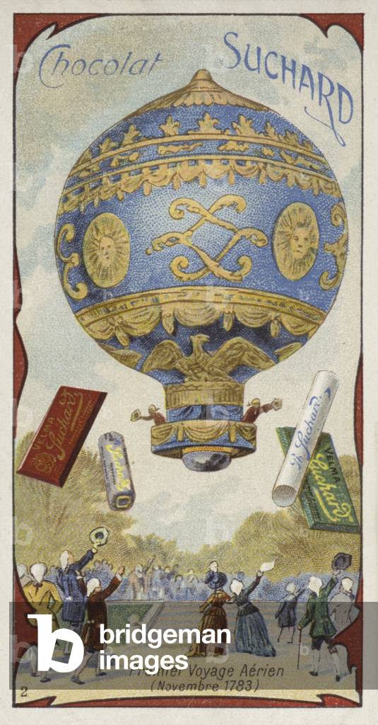 First manned balloon flight, November 1783 (chromolitho)