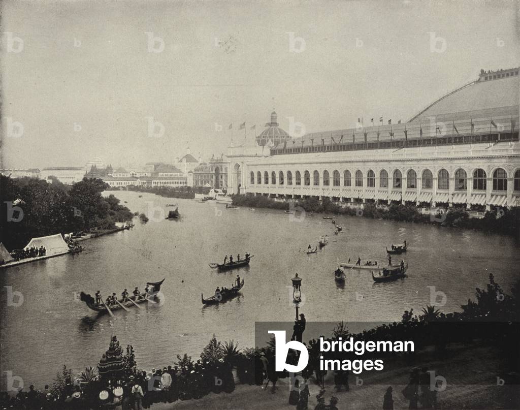 The Boat Parade on Transportation Day (b/w photo)