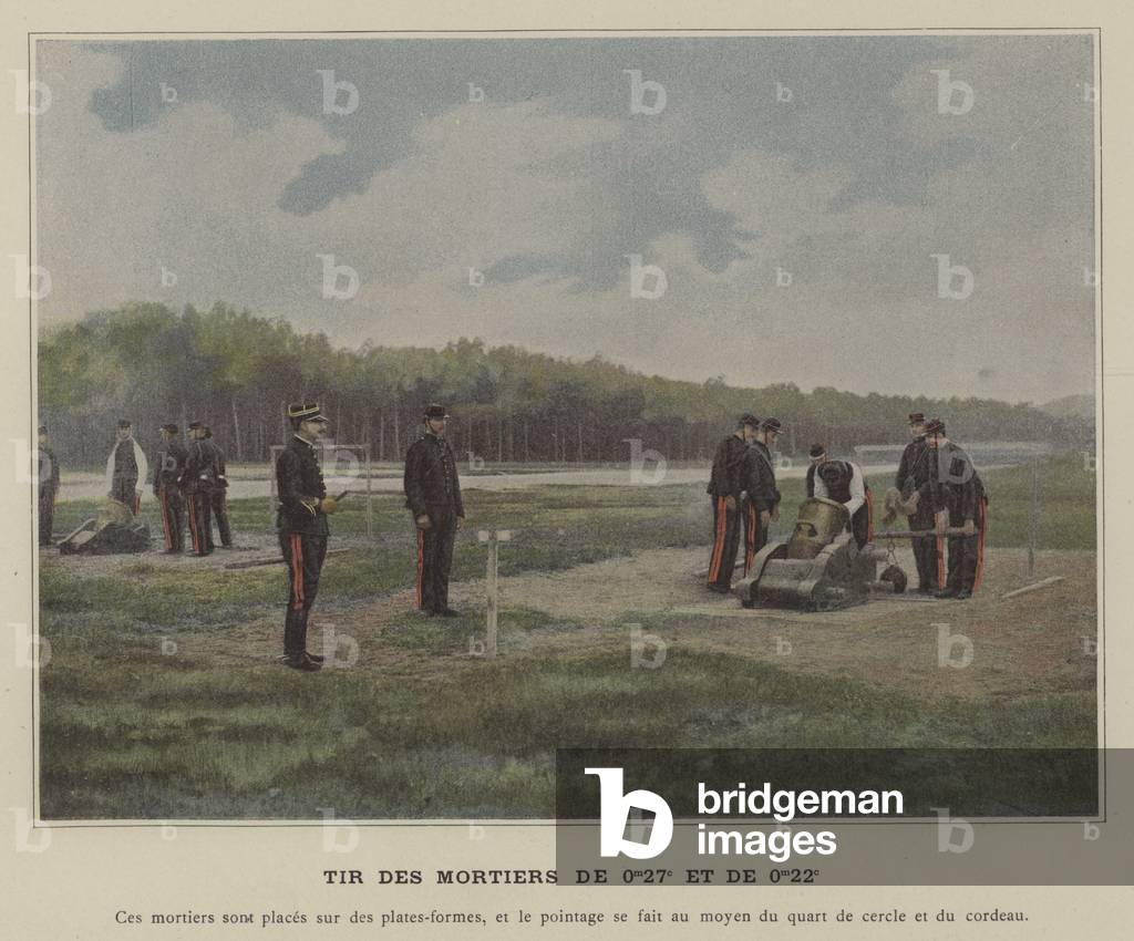 Tir des Mortiers de 0m27c et de 0m22c (coloured photo)