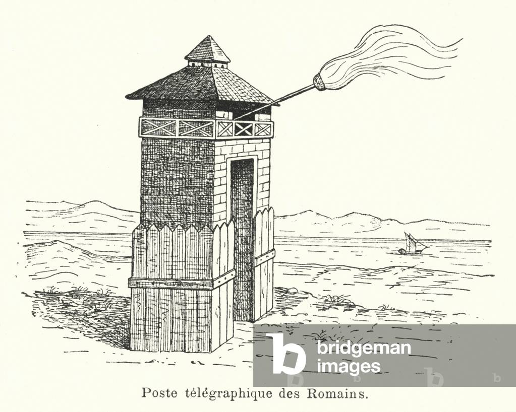 Poste telegraphique des Romains (engraving)