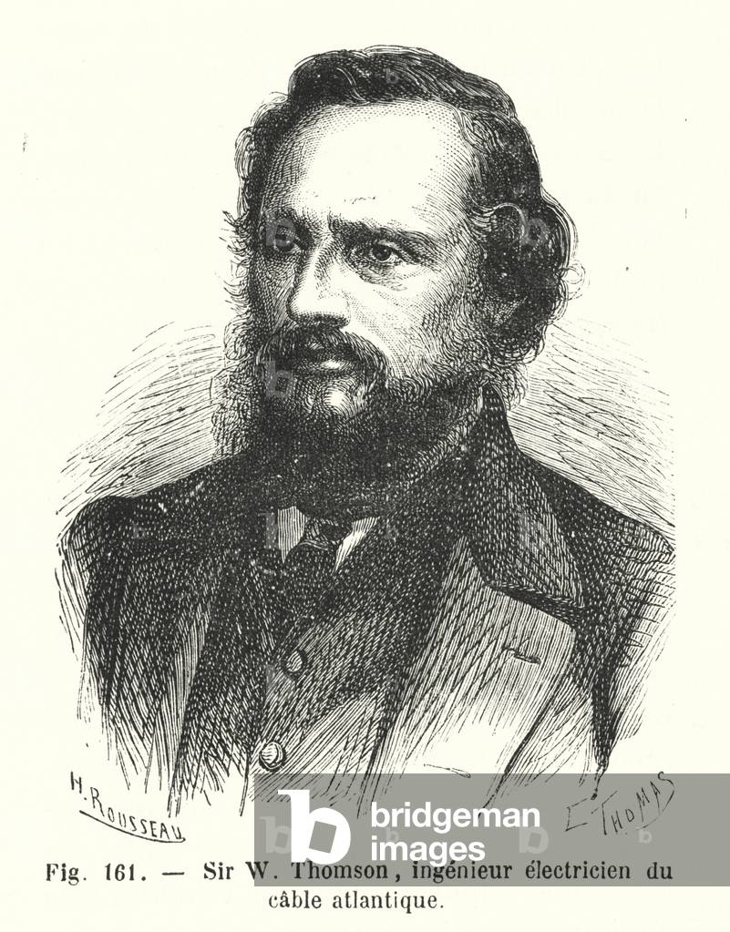 Sir W Thomson, ingenieur electricien du cable atlantique (engraving)