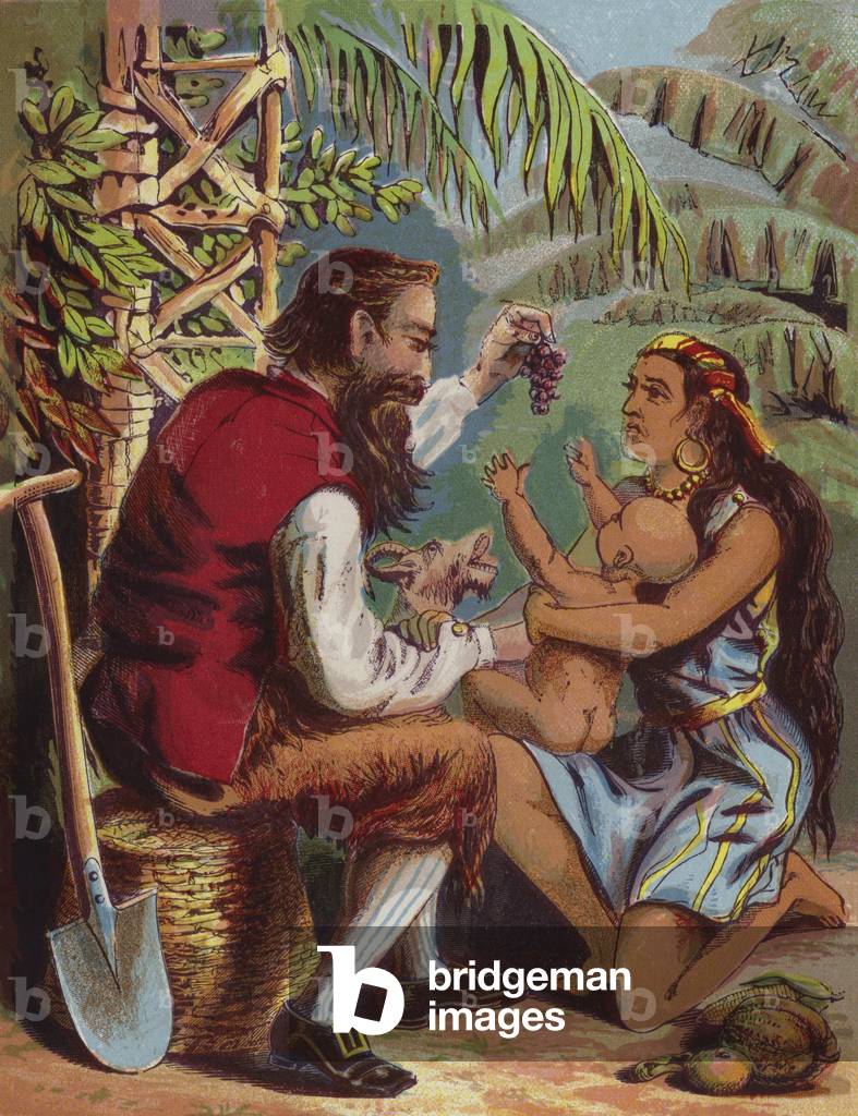 Illustration for Robinson Crusoe (colour litho)