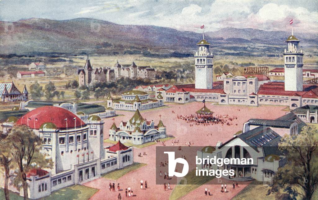 Scottish National Exhibition, Edinburgh, 1908 (colour litho)