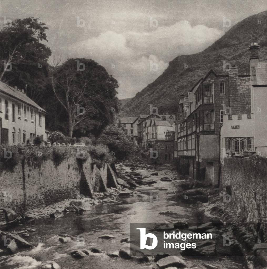 Lorna Doone Country: River Lyn, Lynmouth (b/w photo)