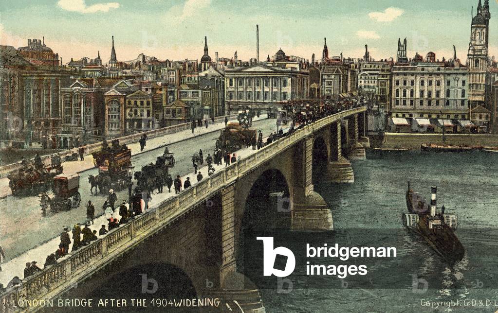 London Bridge after the 1904 widening (colour photo)