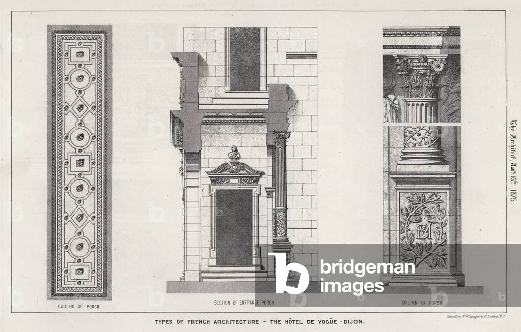 Types of French Architecture, The Hotel De Vogue, Dijon (engraving)