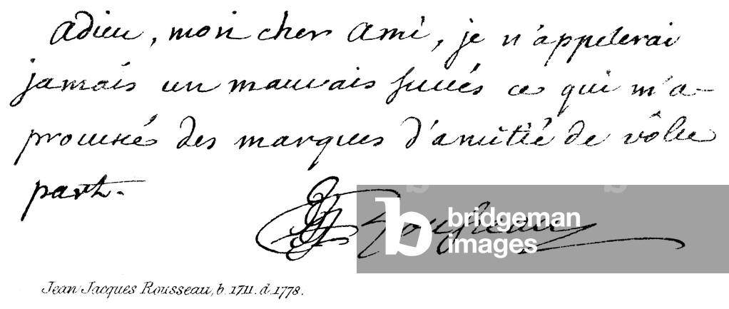 Jean Jacques Rousseau, b 1711, d 1778 (engraving)