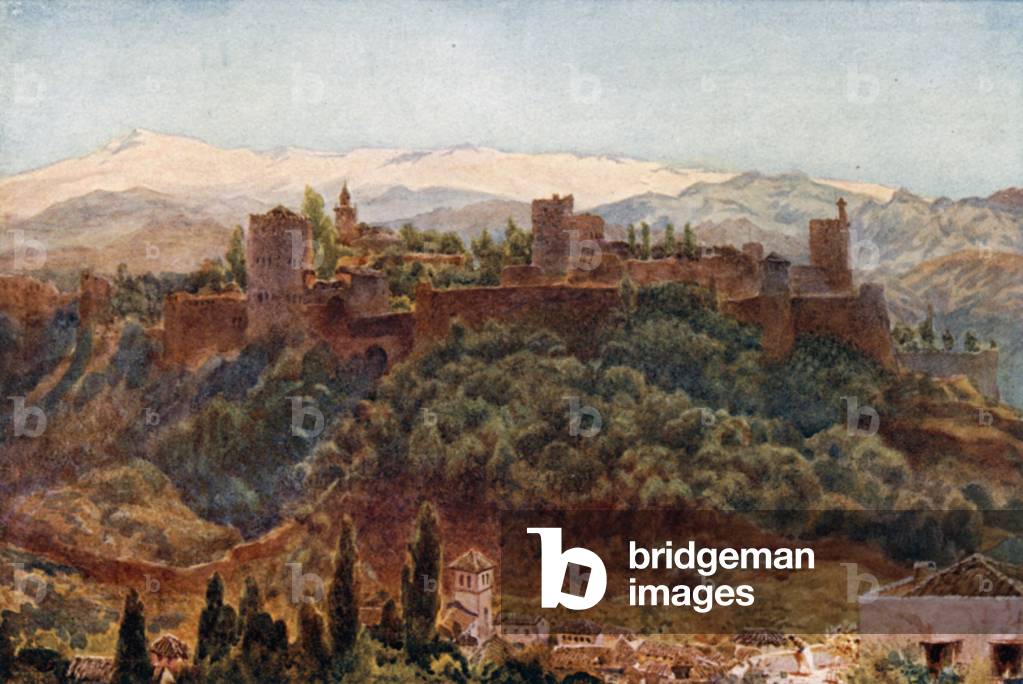 Granada, the Alhambra (colour litho)