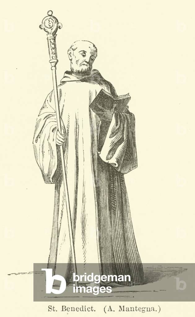 St Benedict, A Mantegna (engraving)
