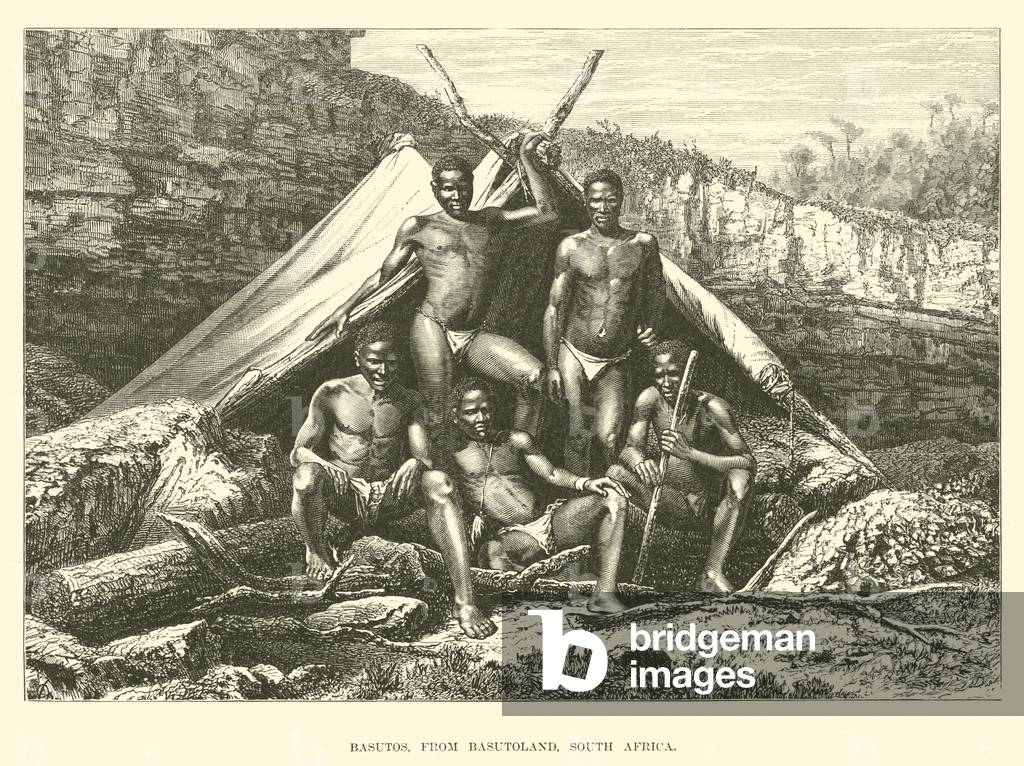 Basutos, from Basutoland, South Africa (engraving)