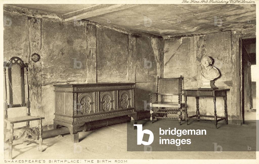 Shakespeare's Birthplace, Stratford-upon-Avon (b/w photo)