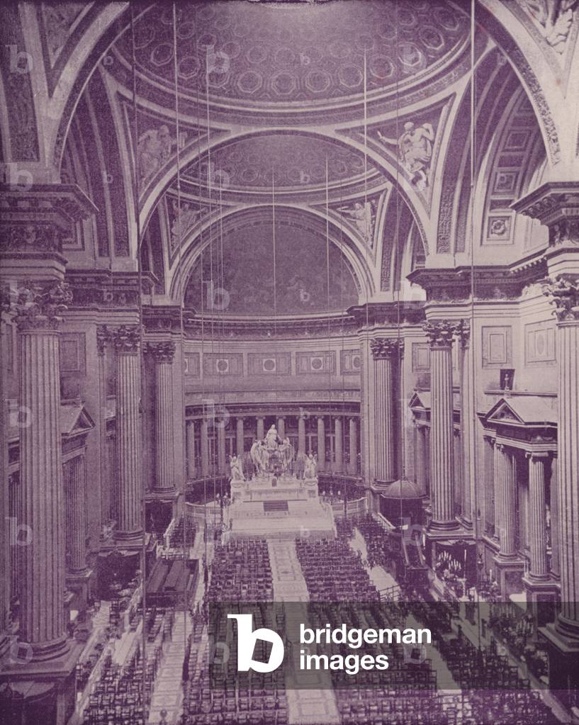 Paris: Interior of the Church of the Medeleine (b/w photo)