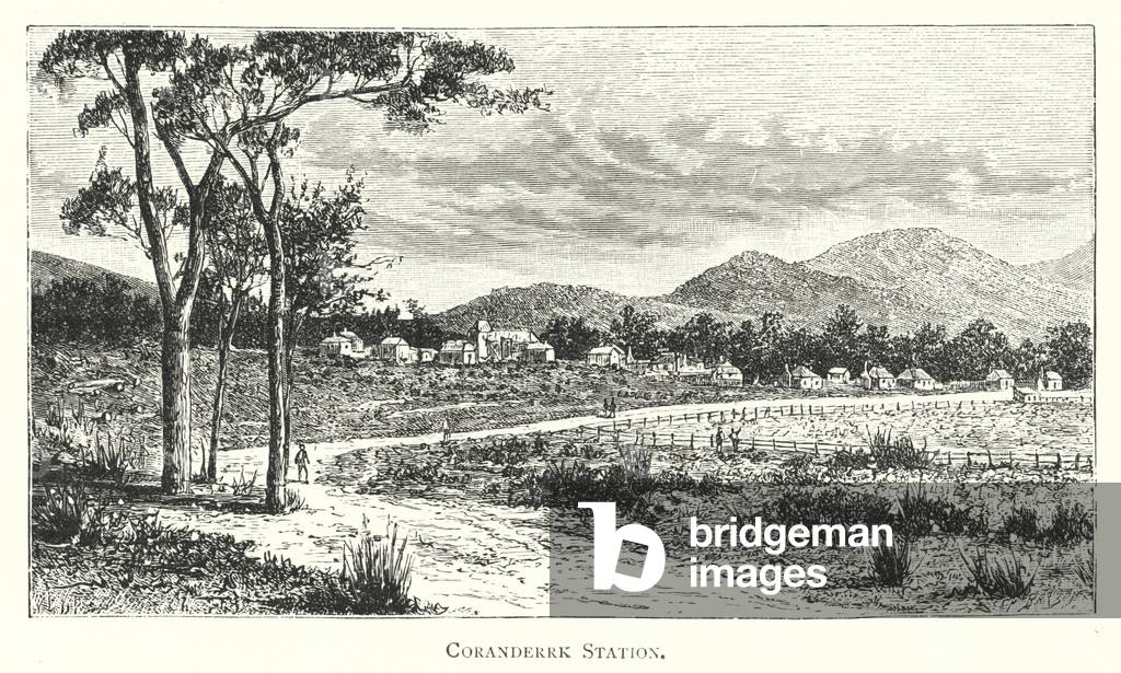 Australia: Coranderrk Station (engraving)