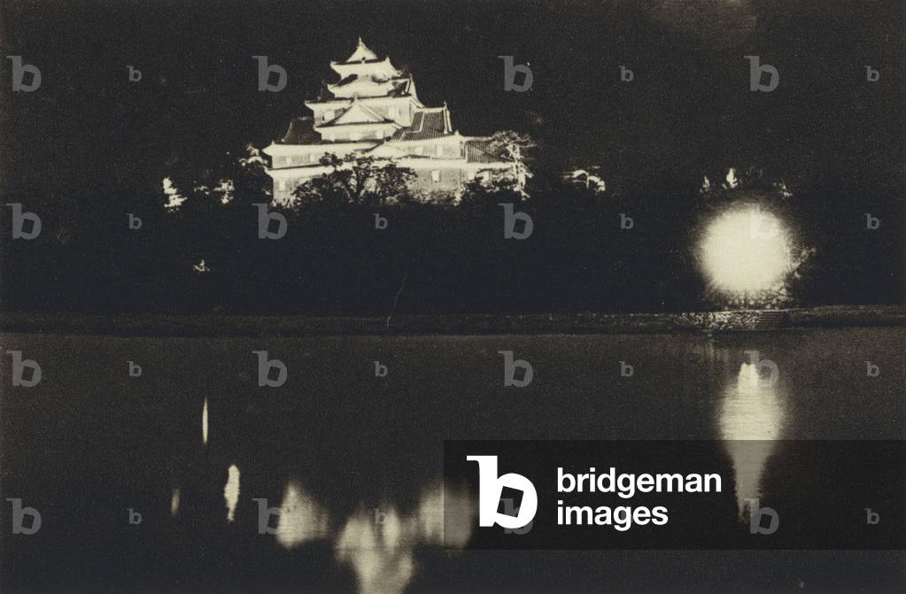Japan, Castle in Okayama (b/w photo)
