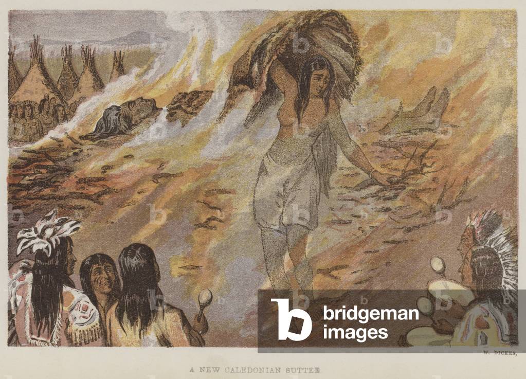 A New Caledonian Suttee (colour litho)