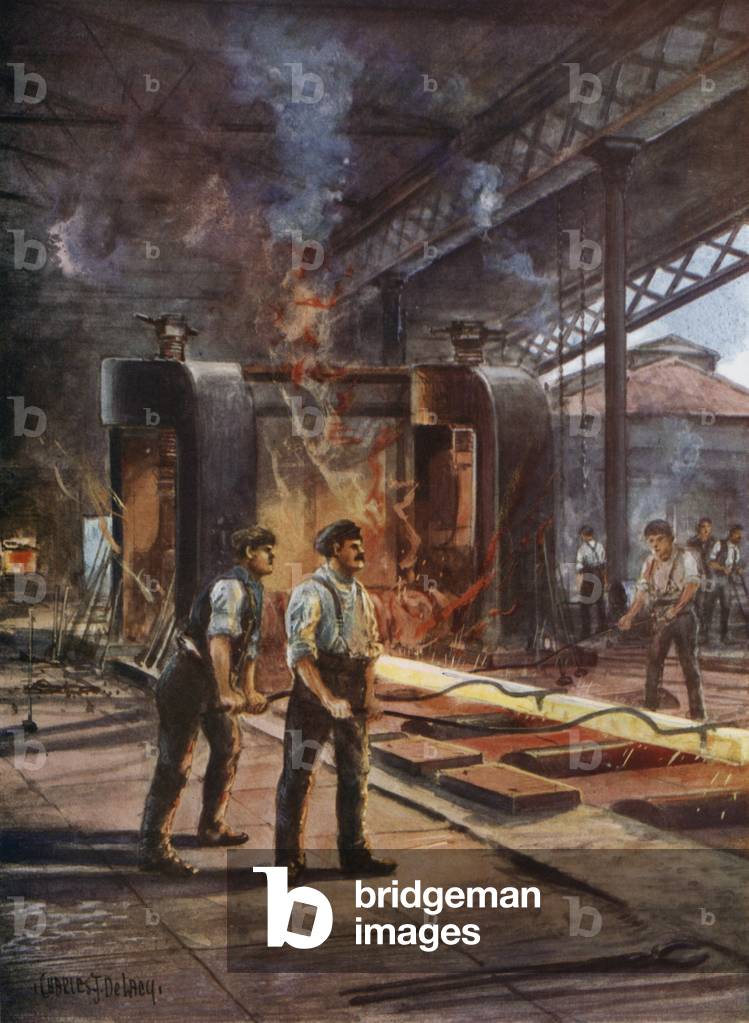 The mill - rolling steel (colour litho)