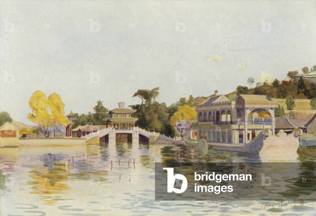 Peking, the Marble Junk (colour litho)