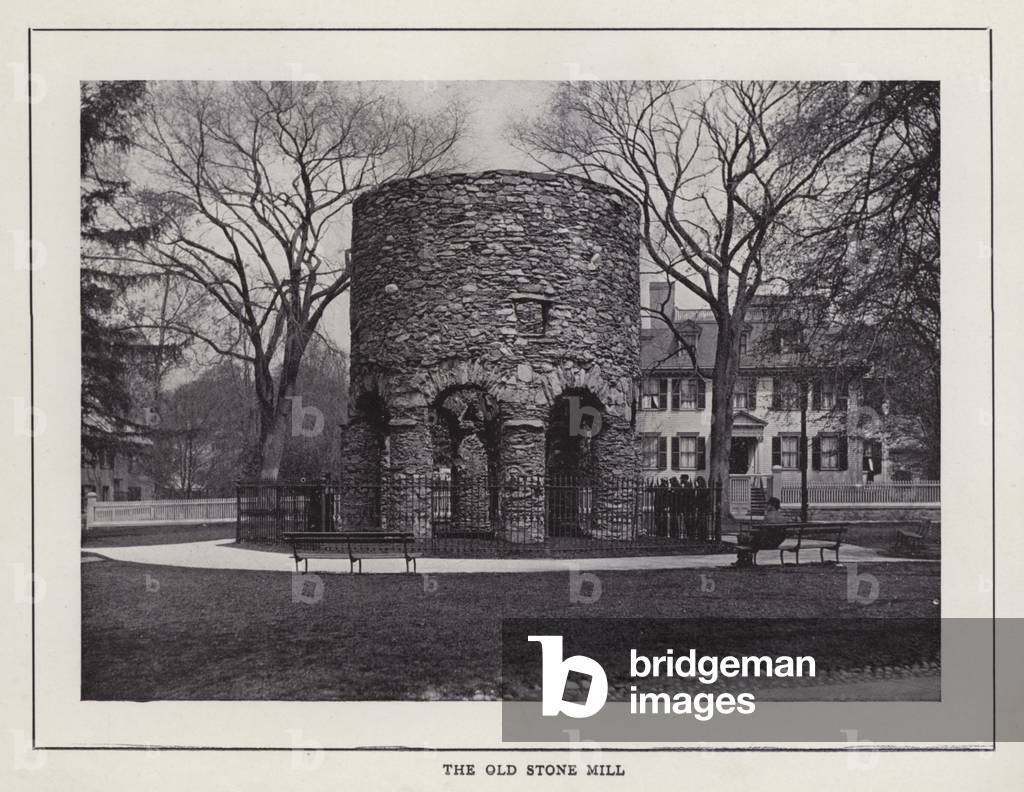 Newport, Rhode Island: The Old Stone Mill (b/w photo)