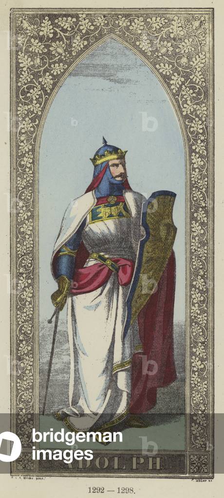 Adolph, 1292-1298 (coloured engraving)