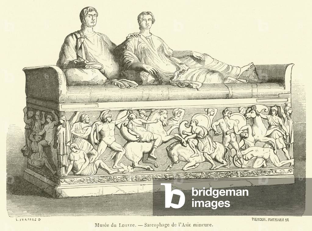 Musee du Louvre, Sarcophage de l'Asie mineure (engraving)