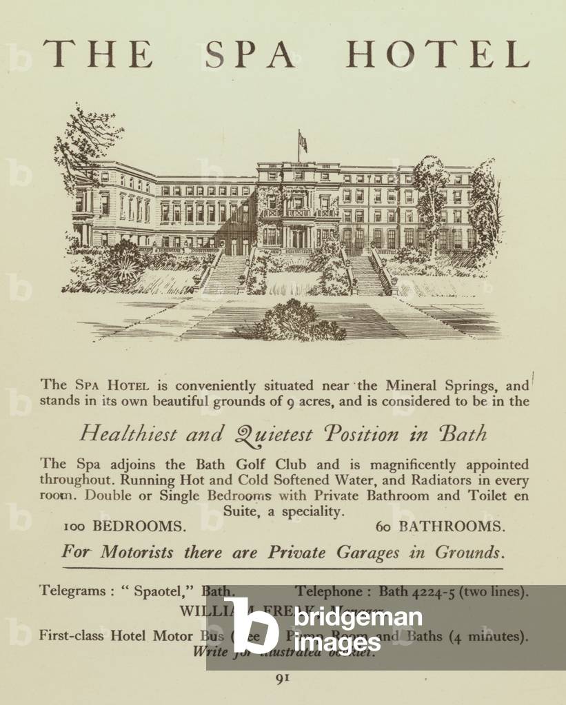 The Spa Hotel, Bath, Somerset (litho)