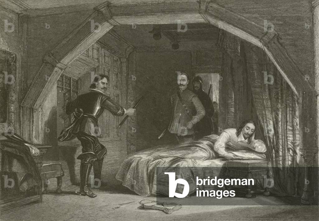 Hammond discovering the King's attempted escape from Carisbrook (engraving)